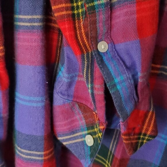 GAP Super Soft Purple "DRAPEY" Plaid Flannel Shirt - Picture 9 of 16